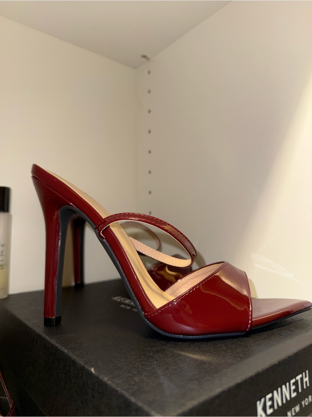 Women’s Maroon Red Patent High Heel Mule